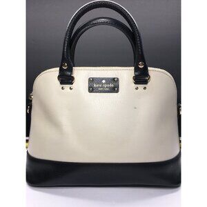 Kate Spade Wellesley Rachelle Satchel Purse Bag Handbag Two-Tone Black Cream